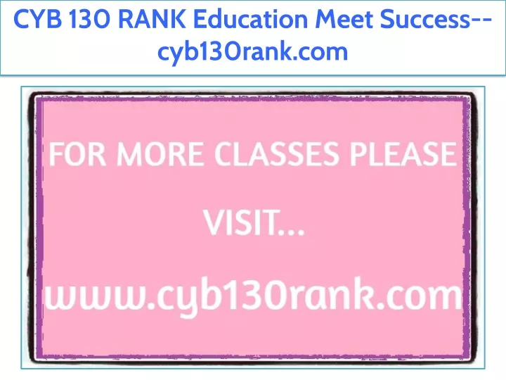 cyb 130 rank education meet success cyb130rank com