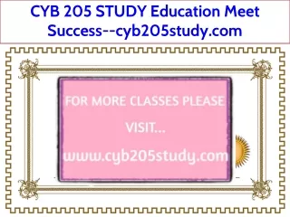 CYB 205 STUDY Education Meet Success--cyb205study.com