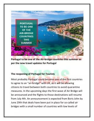 The return of tourists to Portugal this summer | Travel updates for Portugal