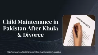 Get Know For Child Maintenance After Divorce in Pakistan By Best Law Firm 2020