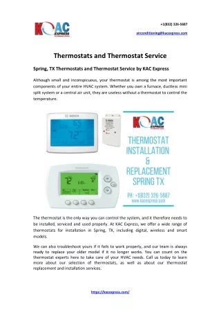 Thermostat Installation & Replacement Spring TX | KAC Express
