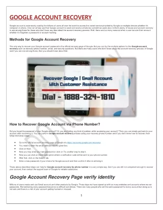 google account recovery
