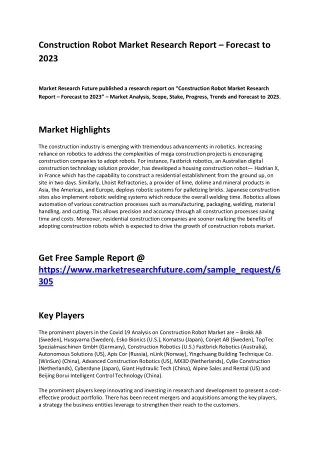 construction robot market research report