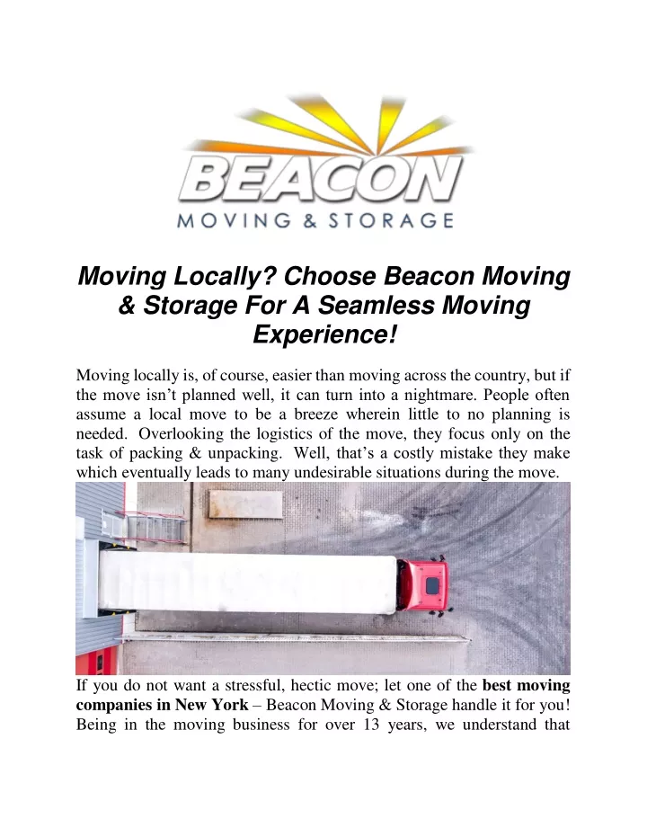 moving locally choose beacon moving storage