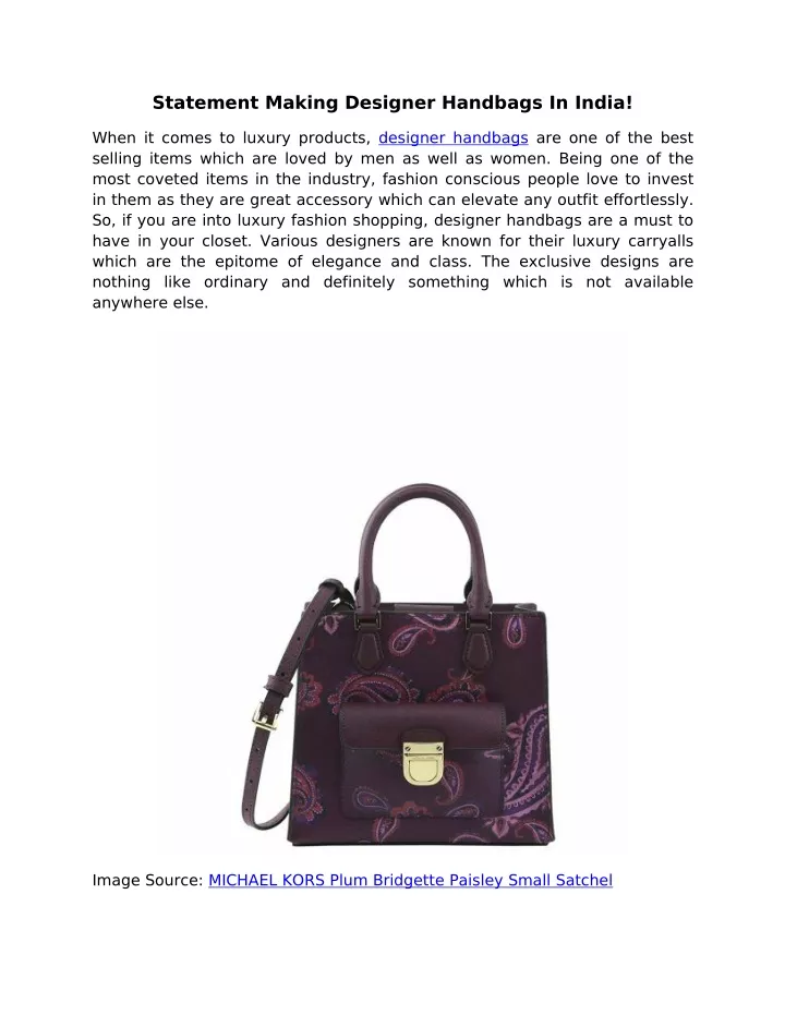 statement making designer handbags in india