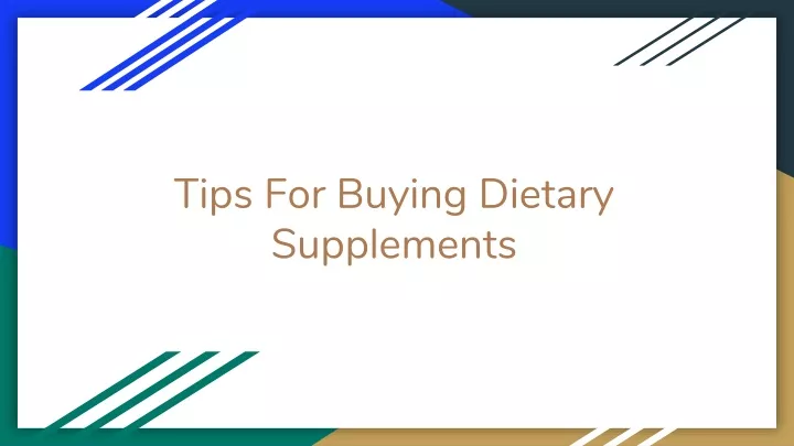 tips for buying dietary supplements