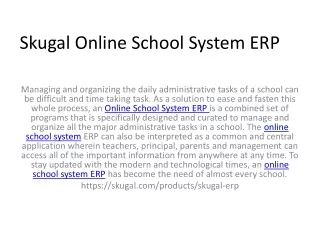 skugal online school system erp