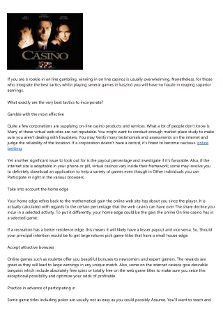 Tips on How to Win in Online Casinos