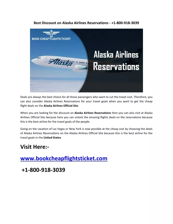 best discount on alaska airlines reservations