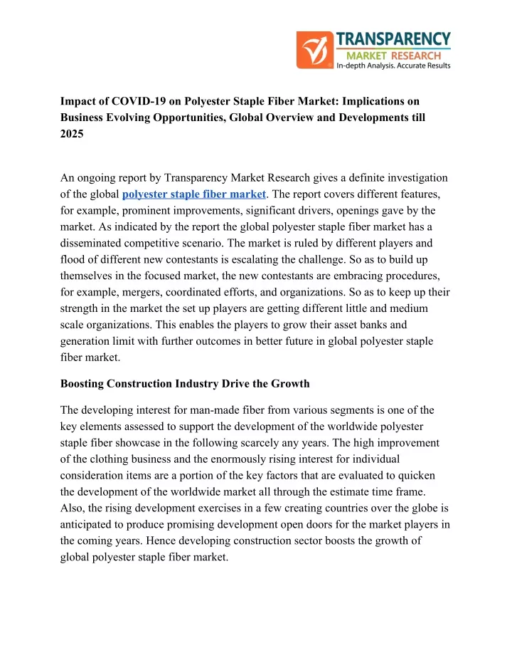 impact of covid 19 on polyester staple fiber