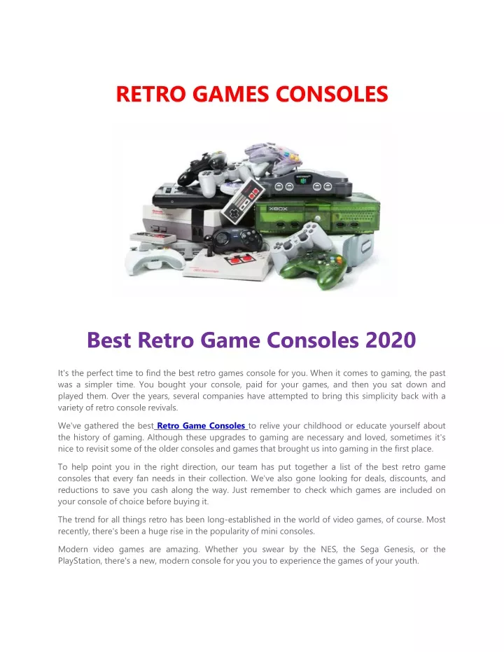 retro games consoles