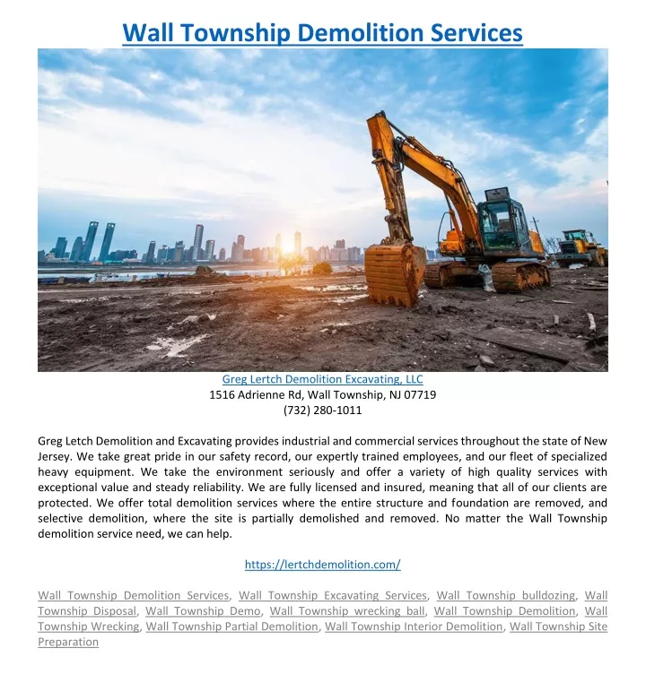 wall township demolition services