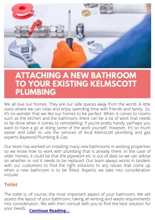 Attaching a New Bathroom to your Existing Kelmscott Plumbing
