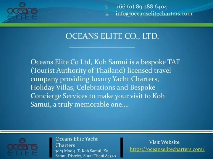 66 0 89 288 6404 info@oceanselitecharters com