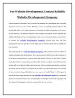 For Website Development, Contact Reliable Website Development Company - slide 1