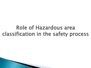 Role of Hazardous area classification in the safety process