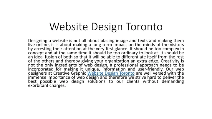 website design toronto
