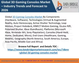 global 3d gaming consoles market industry trends