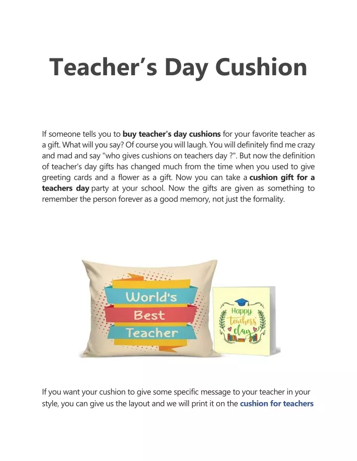 teacher s day cushion