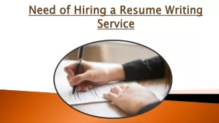 Need of Hiring a Resume Writing Service