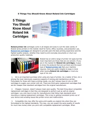 5 things you should know about roland