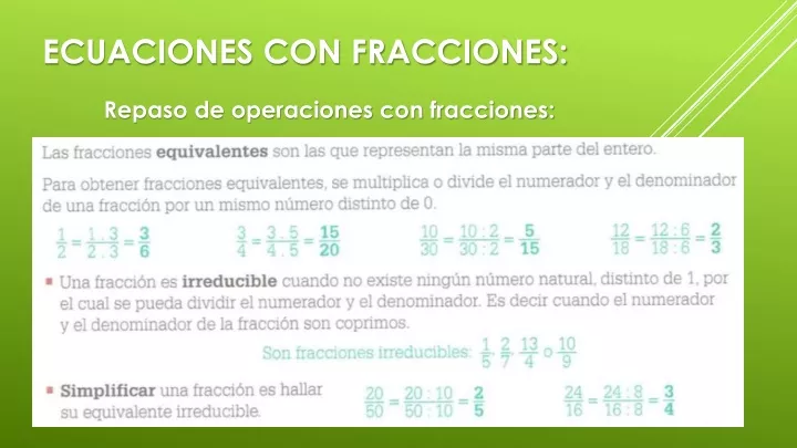 ecuaciones con fracciones