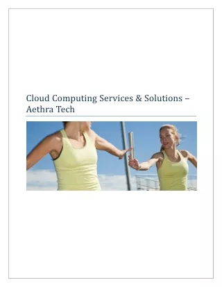 Cloud Computing Services and Solutions