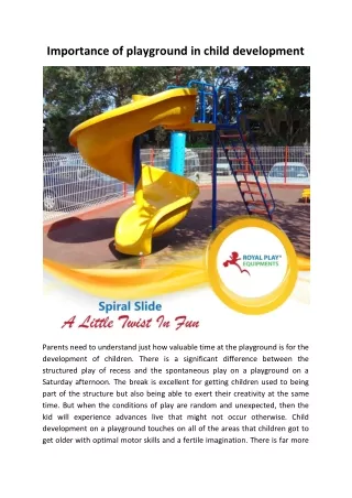 Importance of playground in child development