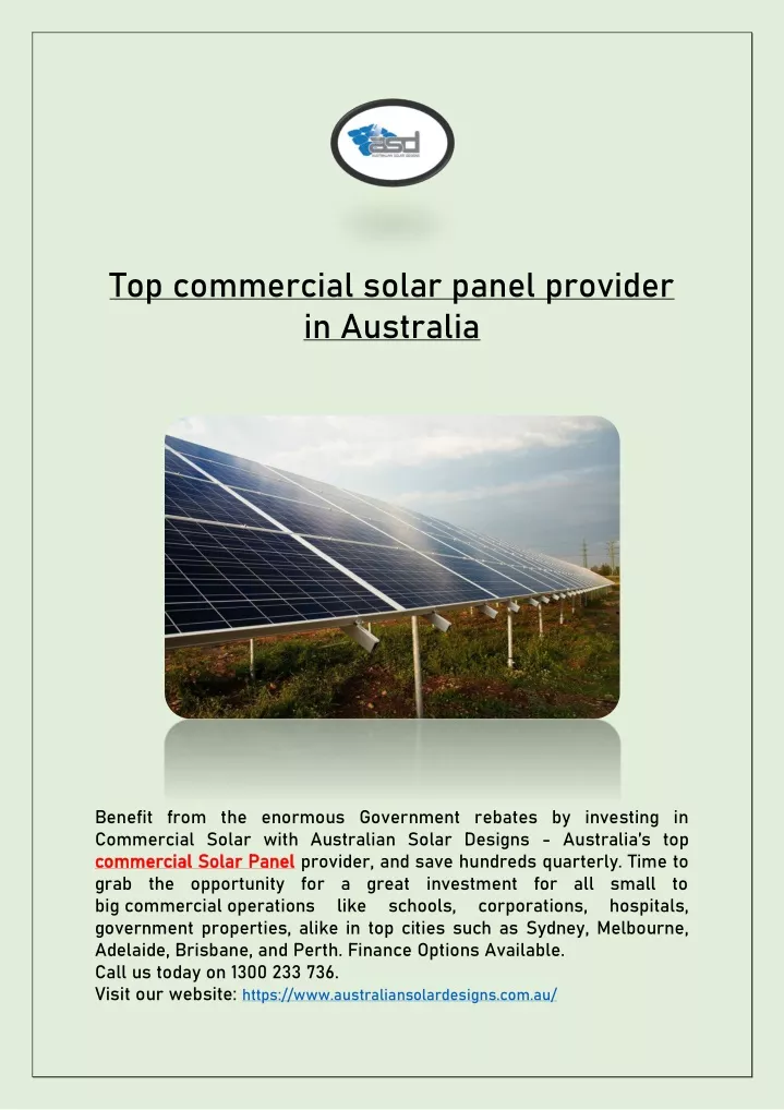 top commercial solar panel provider in australia