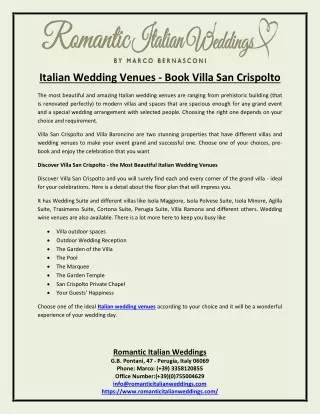 Italian Wedding Venues Book Villa San Crispolto