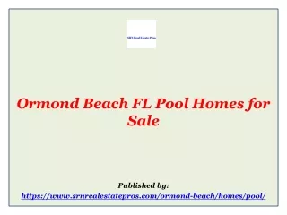 Ormond Beach FL Pool Homes for Sale