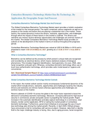 contactless biometrics technology market size
