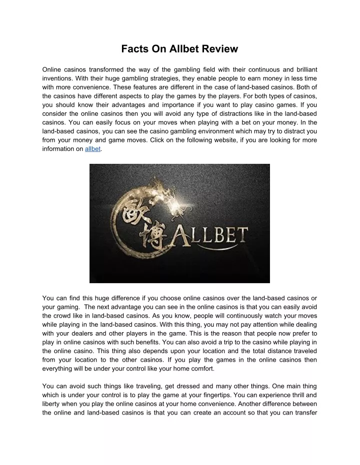 facts on allbet review