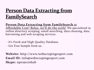 person data extracting from familysearch