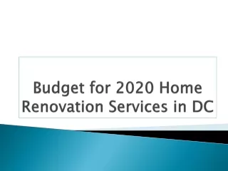 Home Renovation Services in DC