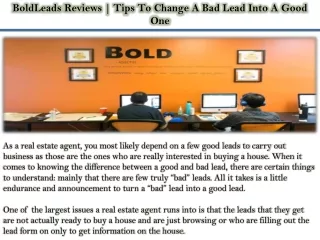 boldleads reviews tips to change a bad lead into