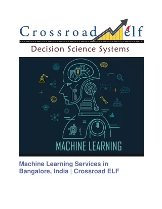 Machine Learning Company In Bangalore,India | Machine Learning Experts | Crossroad Elf