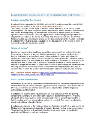 l lactides market size by end user by geographic