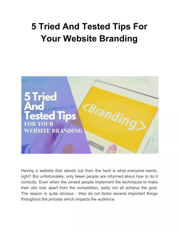 5 tried and tested tips for your website branding