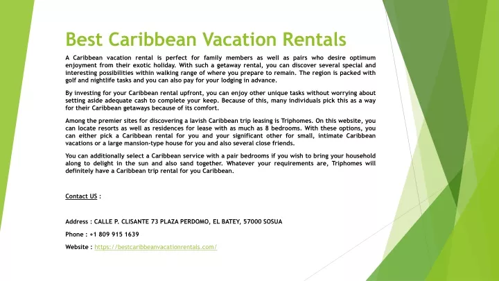 best caribbean vacation rentals