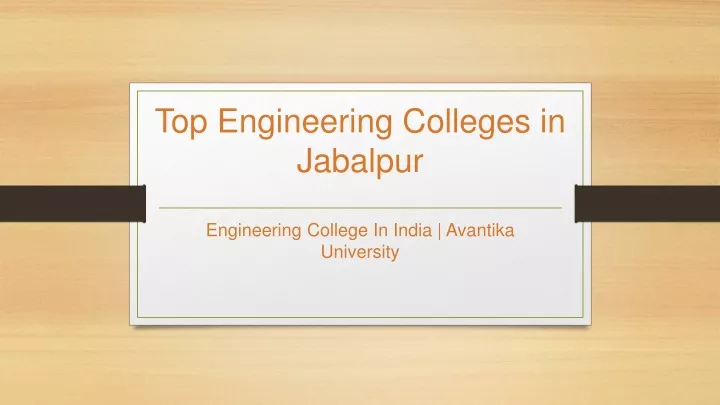 top engineering colleges in jabalpur