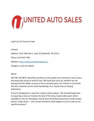 Used Cars & Trucks For Sale