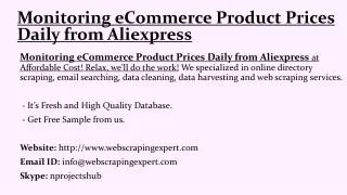monitoring ecommerce product prices daily from aliexpress