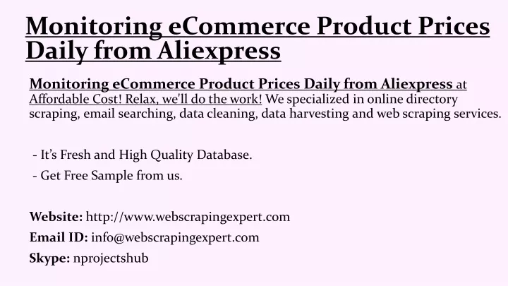 monitoring ecommerce product prices daily from aliexpress