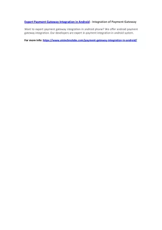 expert payment gateway integration in android
