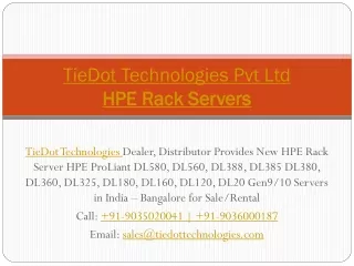 tiedot technologies pvt ltd hpe rack servers