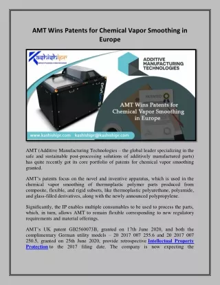 amt wins patents for chemical vapor smoothing