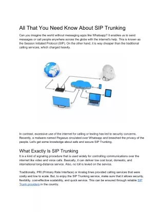 All That You Need Know About SIP Trunking