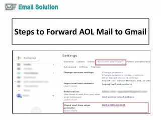 steps to forward aol mail to gmail