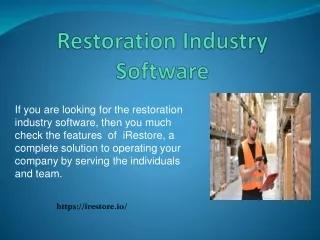 Restoration Industry Software